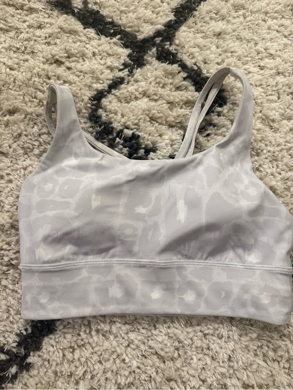 Lululemon Spray Leopard Grey Multi Energy Bra (Longline)